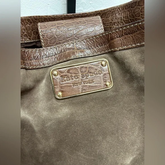 ♠️ Kate Spade ♠️ Brown Shoulder Bag with Suede and Leather - Picture 5 of 16